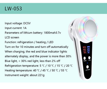 Hot Cold Hammer Cryotherapy Face Care Device Blue Photon