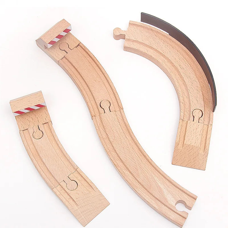 New Kinds Wooden Track Parts Beech Wooden Railway Train