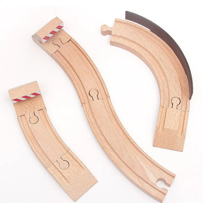 New Kinds Wooden Track Parts Beech Wooden Railway Train