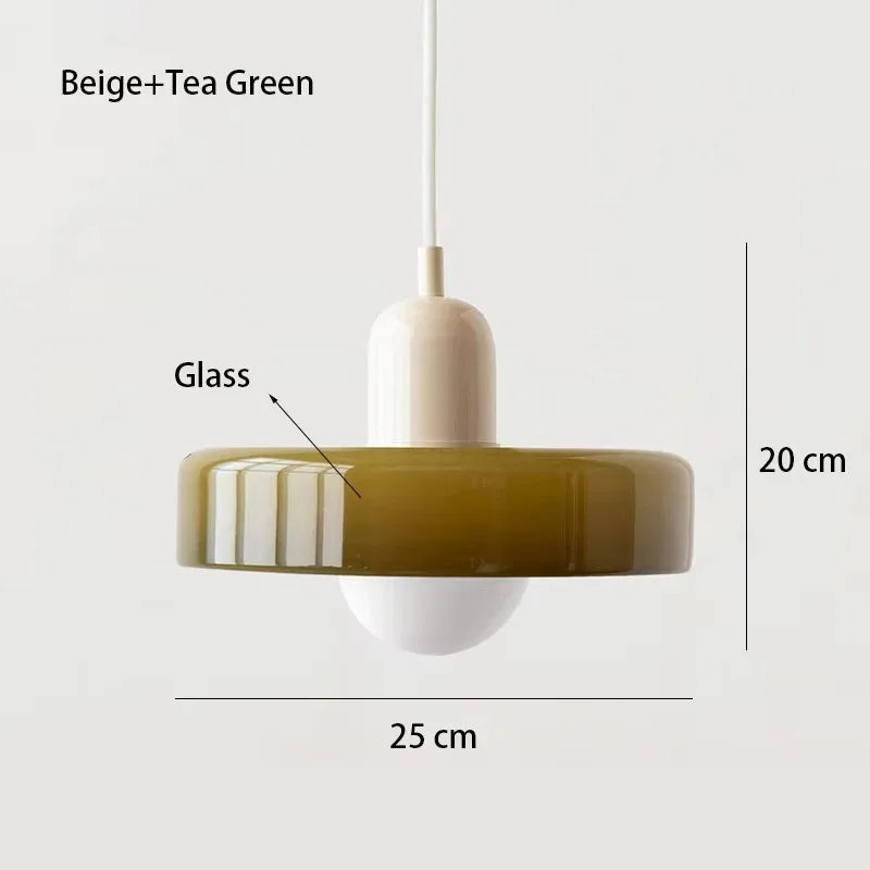 Nordic Retro Glass Pendant Lamps Indoor E27 LED Chandelier