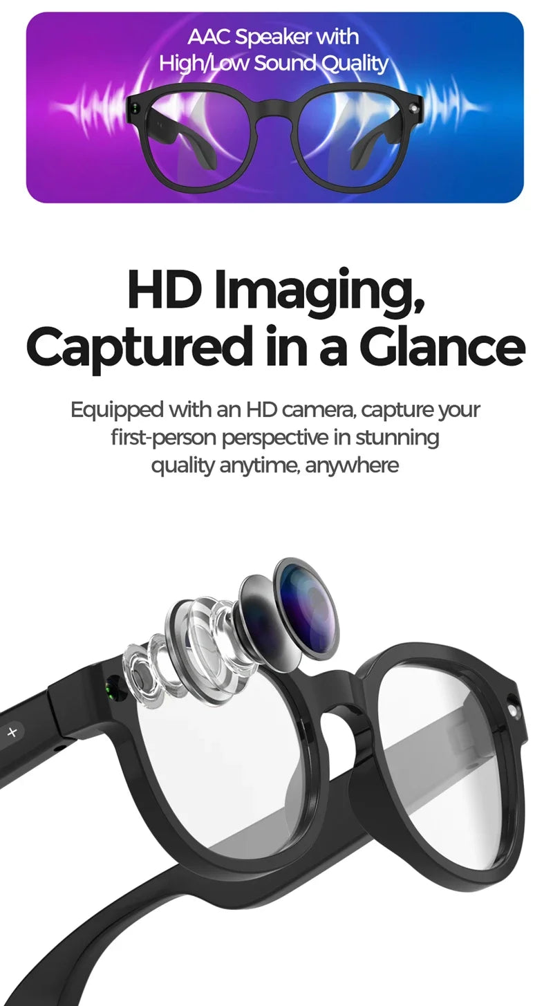Lenovo AI Smart Glasses AI Translation 8MP HD Camera