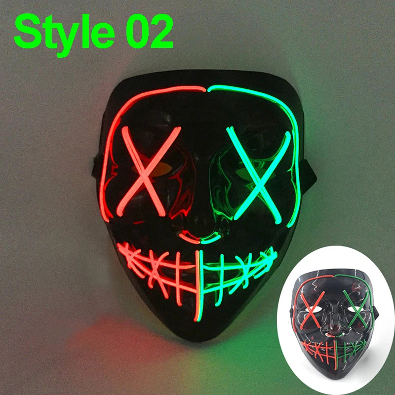 Halloween Party Supplies Luminous LED Purge Mask