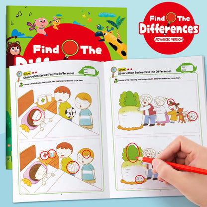 Hidden Differences Activity Book Contains 32 Interactive Observation