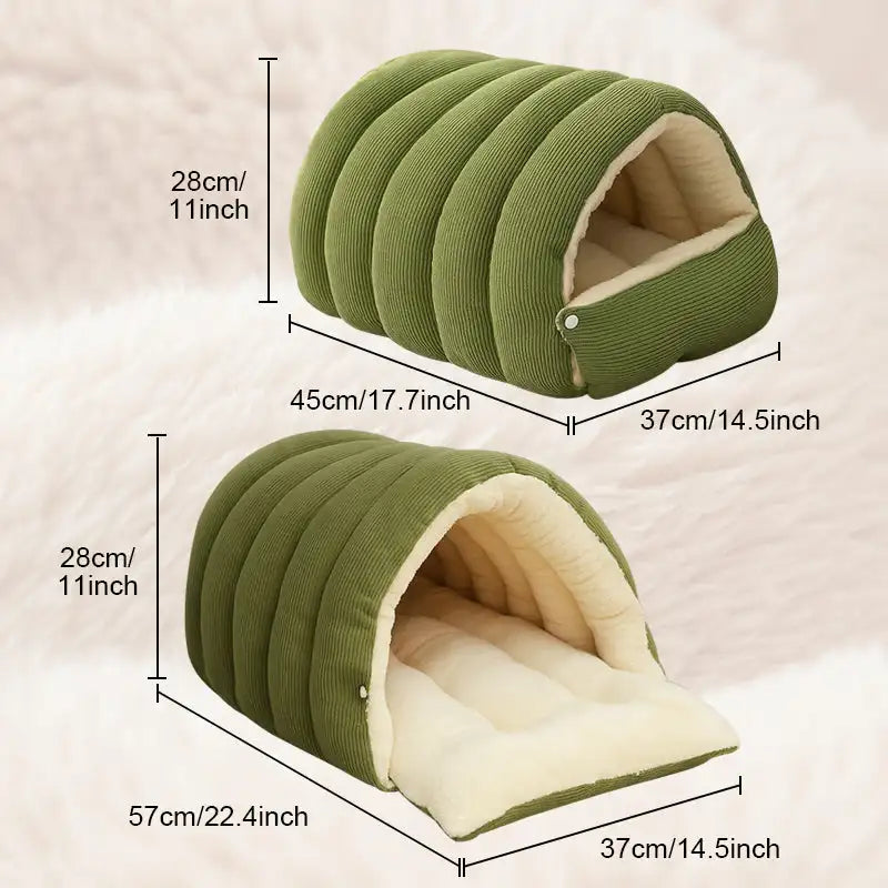 Heated Cat Bed Winter Warm Plush House