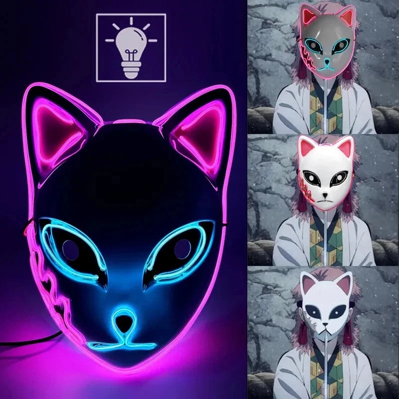 Halloween Neon Mask Cosplay Japanese Anime Neon LED