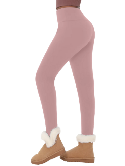 Womens Thermal Fleece Lined High Waisted Leggings