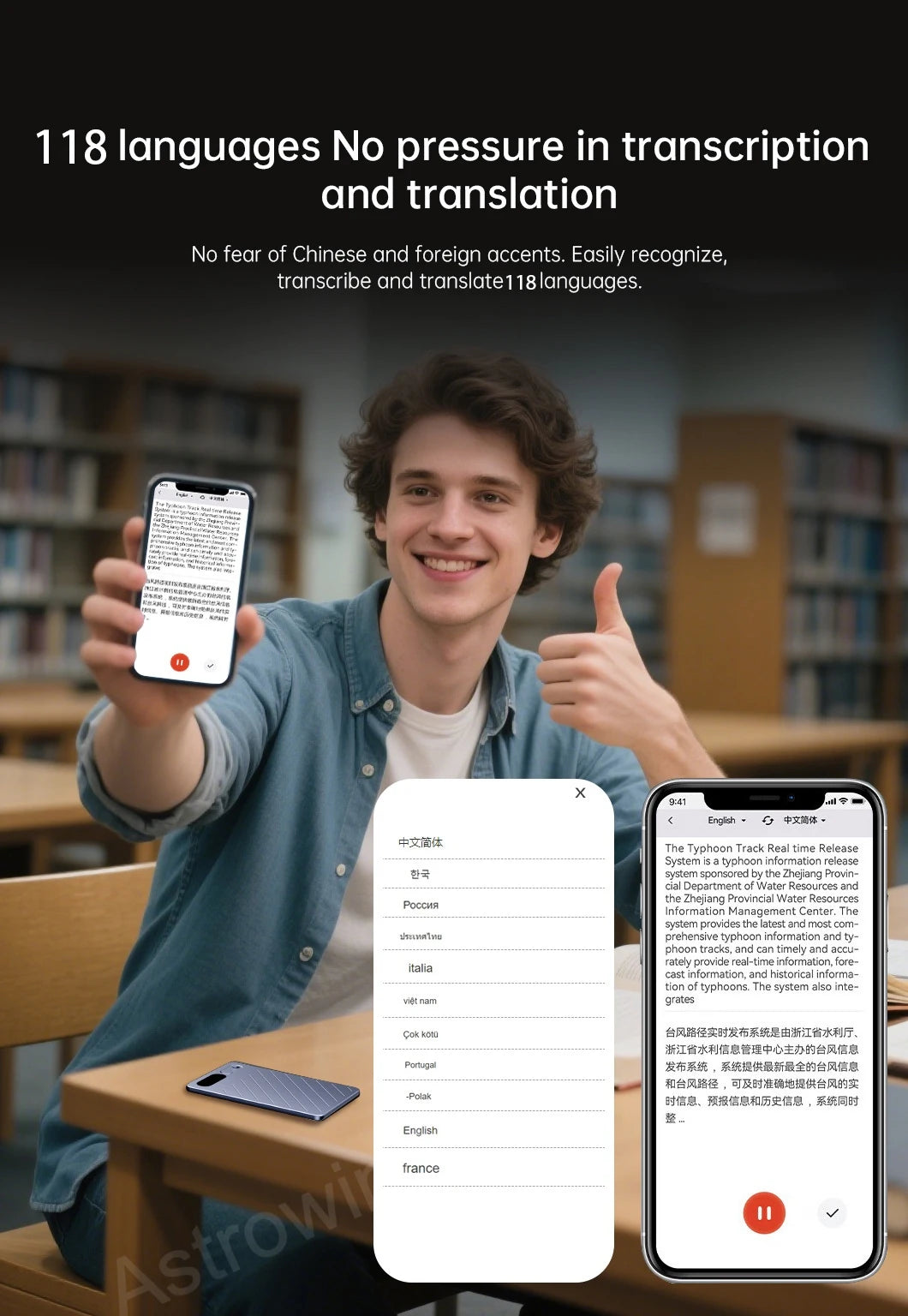 AI Voice Recorder ChatGPT-4 App 64GB Transcribe Summarize