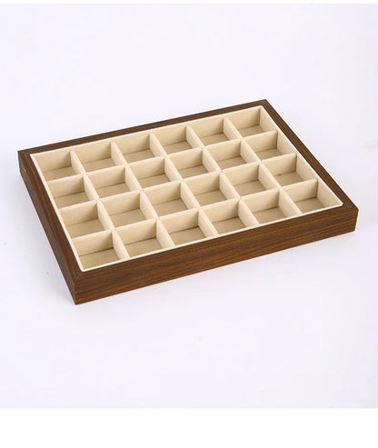 Solid Wood Jewelry Display Tray Stackable Storage
