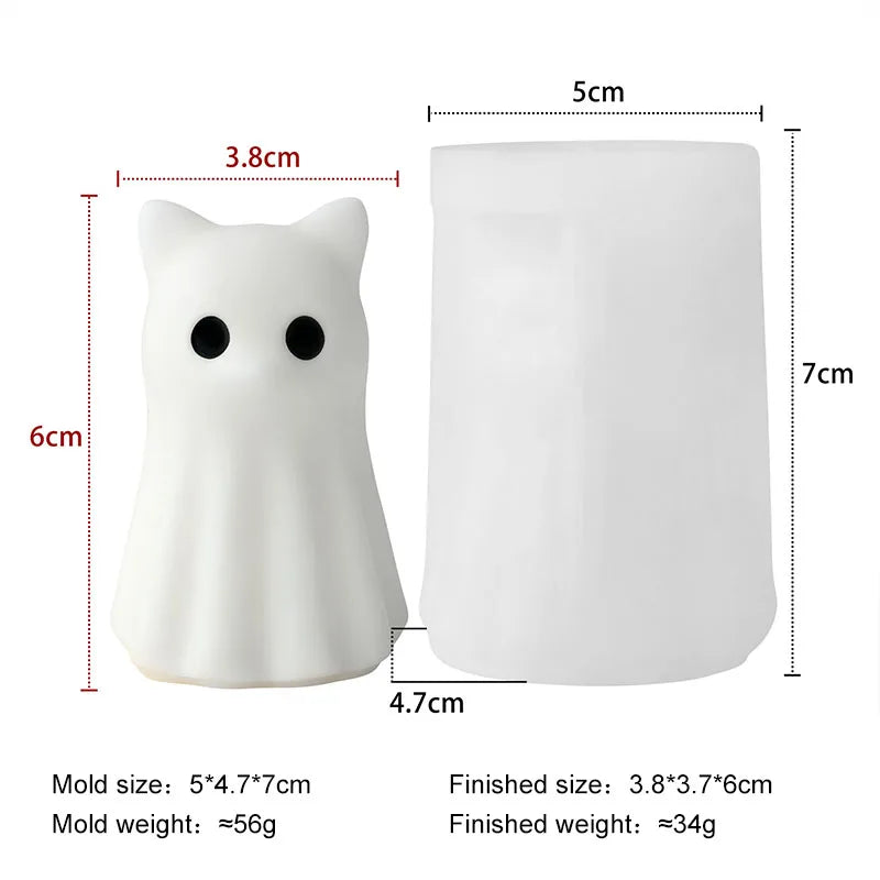 DIY Halloween Candle Spook Puppy Cat Silicone Mold