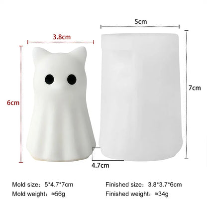 DIY Halloween Candle Spook Puppy Cat Silicone Mold