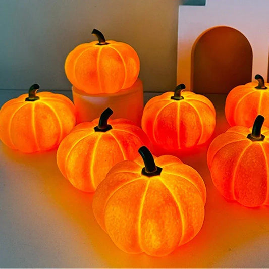 Halloween Pumpkin LED Night Light Battery Powered Warm Lantern For Kids