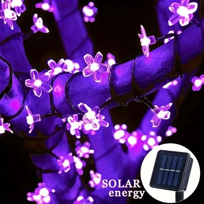 Outdoor Solar Led String Lights Cherry Flowers  Light Strings