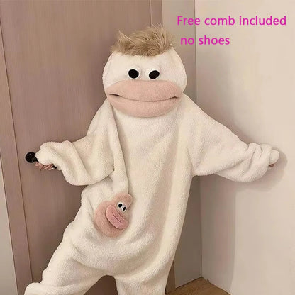 Cartoon Pajamas Autumn Winter Couple Set Wacky Bodysuit