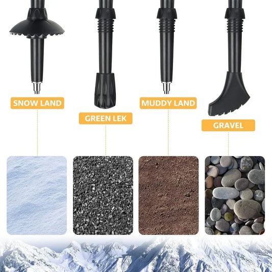 Trekking Poles Ultralight Foldable Telescopic Walking Hiking