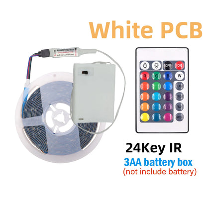 3AA Battery Power RGB Led Strip Light 5V 5050 TV Backlight