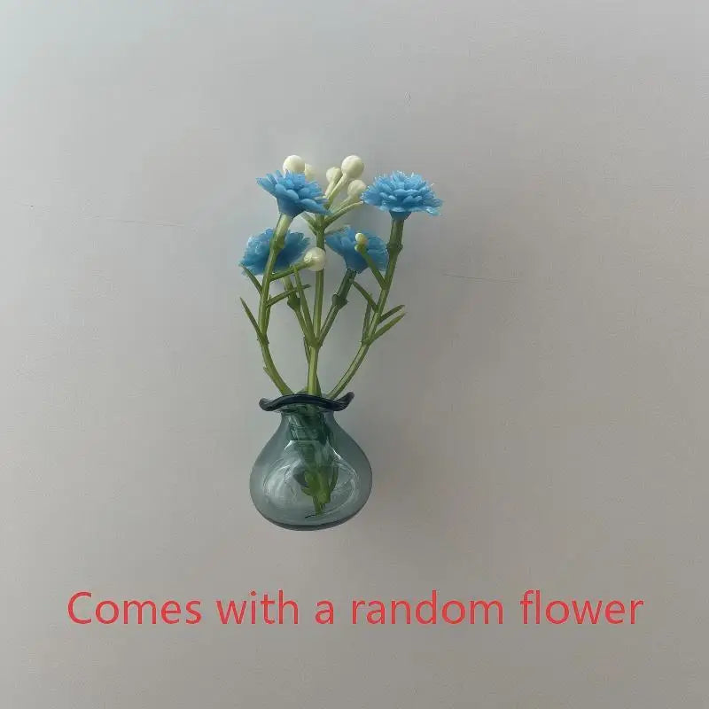 Magnetic Glass Vase Set - Mini Plant Pot Magnets for Refrigerator