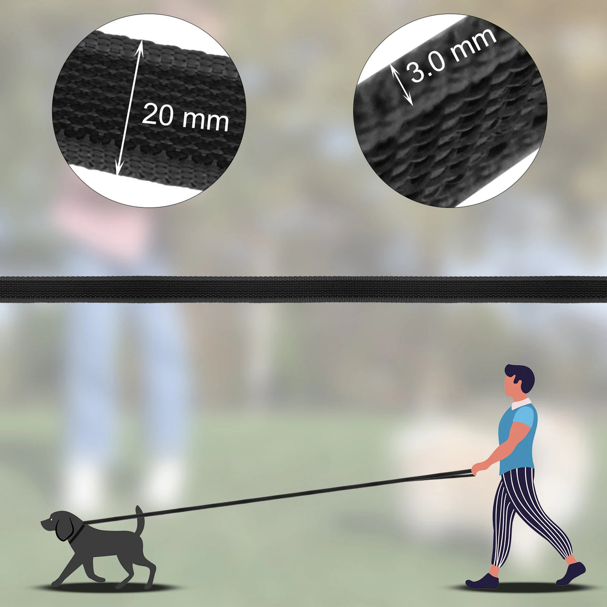 1.5M 5M 10M 15M Medium Small Long Dog Leash