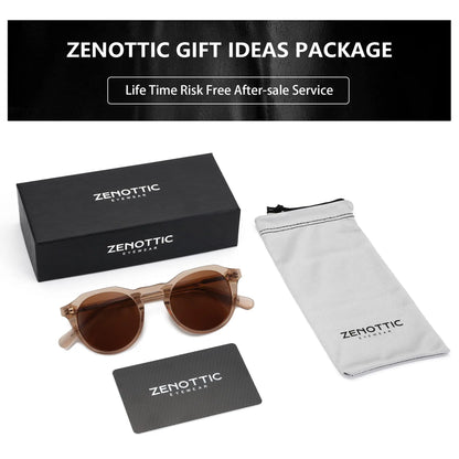 ZENOTTIC Vintage Round Polarized Sunglasses for Men Women