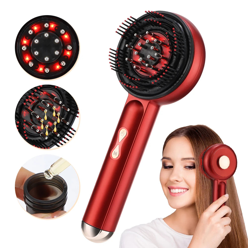 Electric Massage Comb Vibration Red Light Therapy Hair Growth
