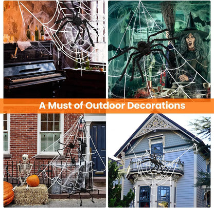 Halloween Plush Spider, 30-200cm Outdoor Giant Spider Decor Chamber Prank Black Spider
