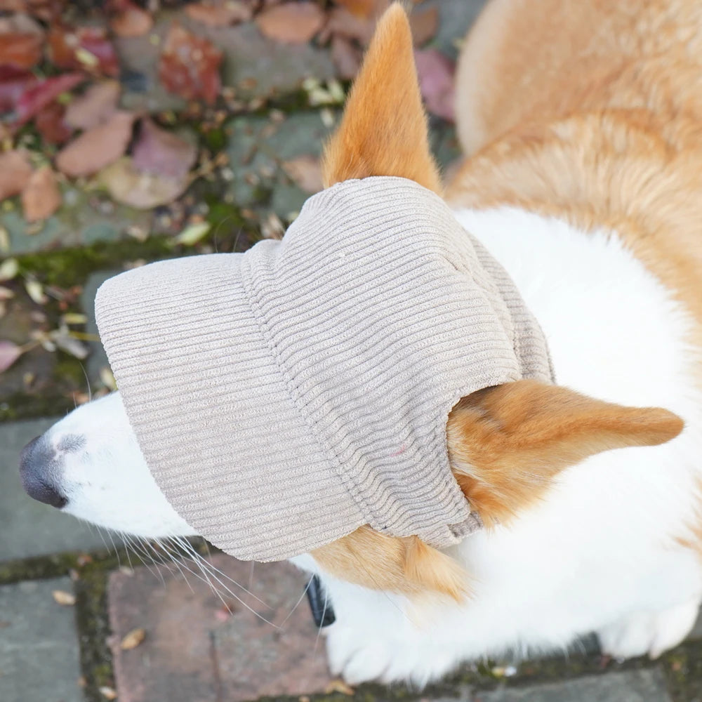 Fashion Big Dog Baseball Cap Durable Corduroy Sun Hat