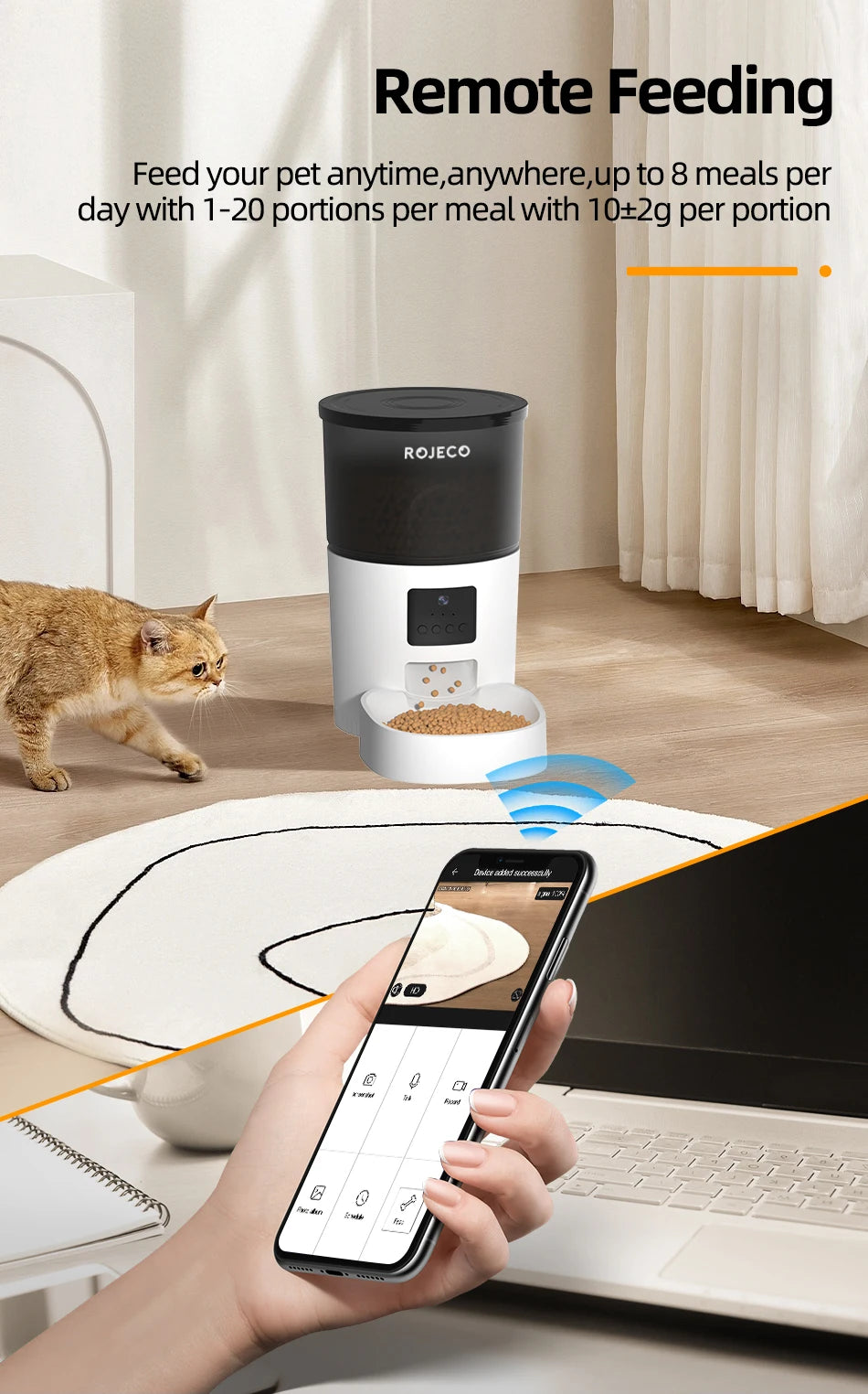 Automatic Cat Feeder With Camera Video Cat Food Dispenser Pet