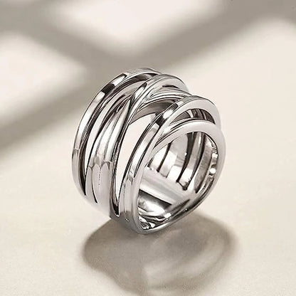 Hot Metal Finger Rings for Women Modern Fashion Wide