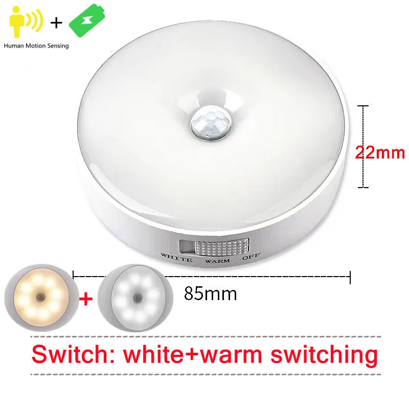 Motion Sensor Light Led USB NightLights Rechargeable Lamp