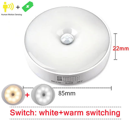 Motion Sensor Light Led USB NightLights Rechargeable Lamp