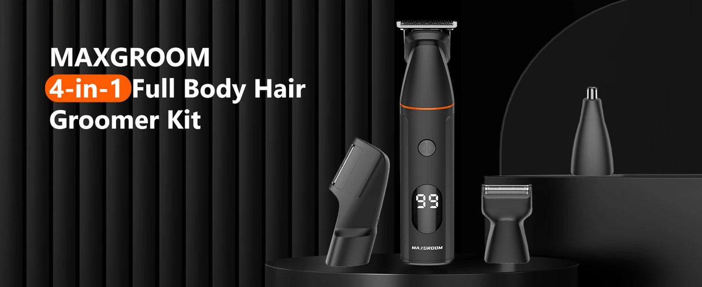 Manscape Body Hair Trimmer 4 in 1 IPX6 Waterproof Beard Trimmer
