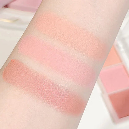 Three color blush tray rouge makeup