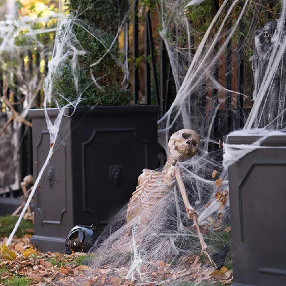 Halloween Decoration Spider Web,Artificial Cobweb,Stretchy Cobweb With Spider