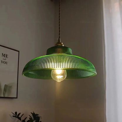 Nordic Glass Pendant Light Green Hanging Lamp Living Room