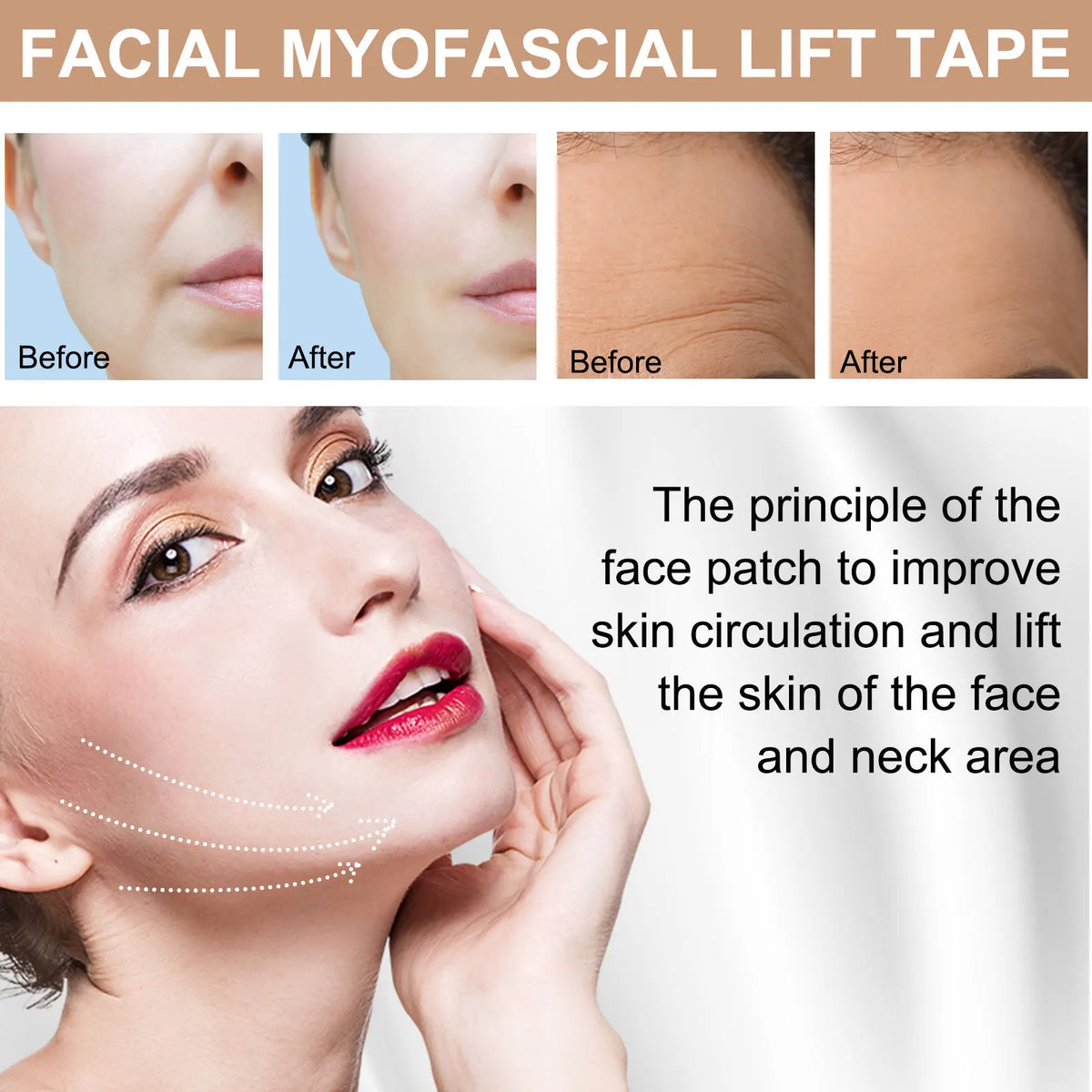 Instant Facial Myofascial Lift Tape Skin Lifting Removal Sticker