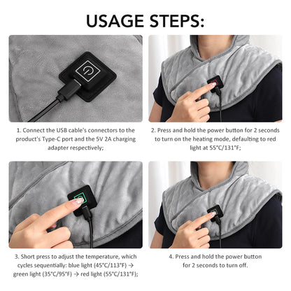 USB Heated Back Wrap Electric Heating Shoulder Neck Pad