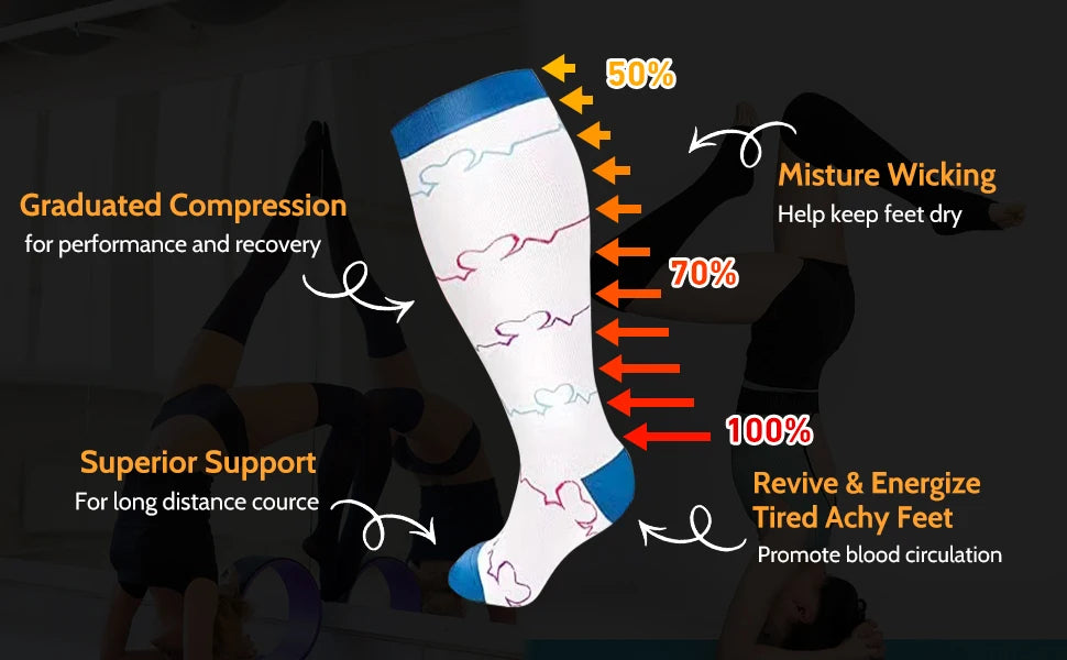 Compression Socks for Women Men Wide Calf