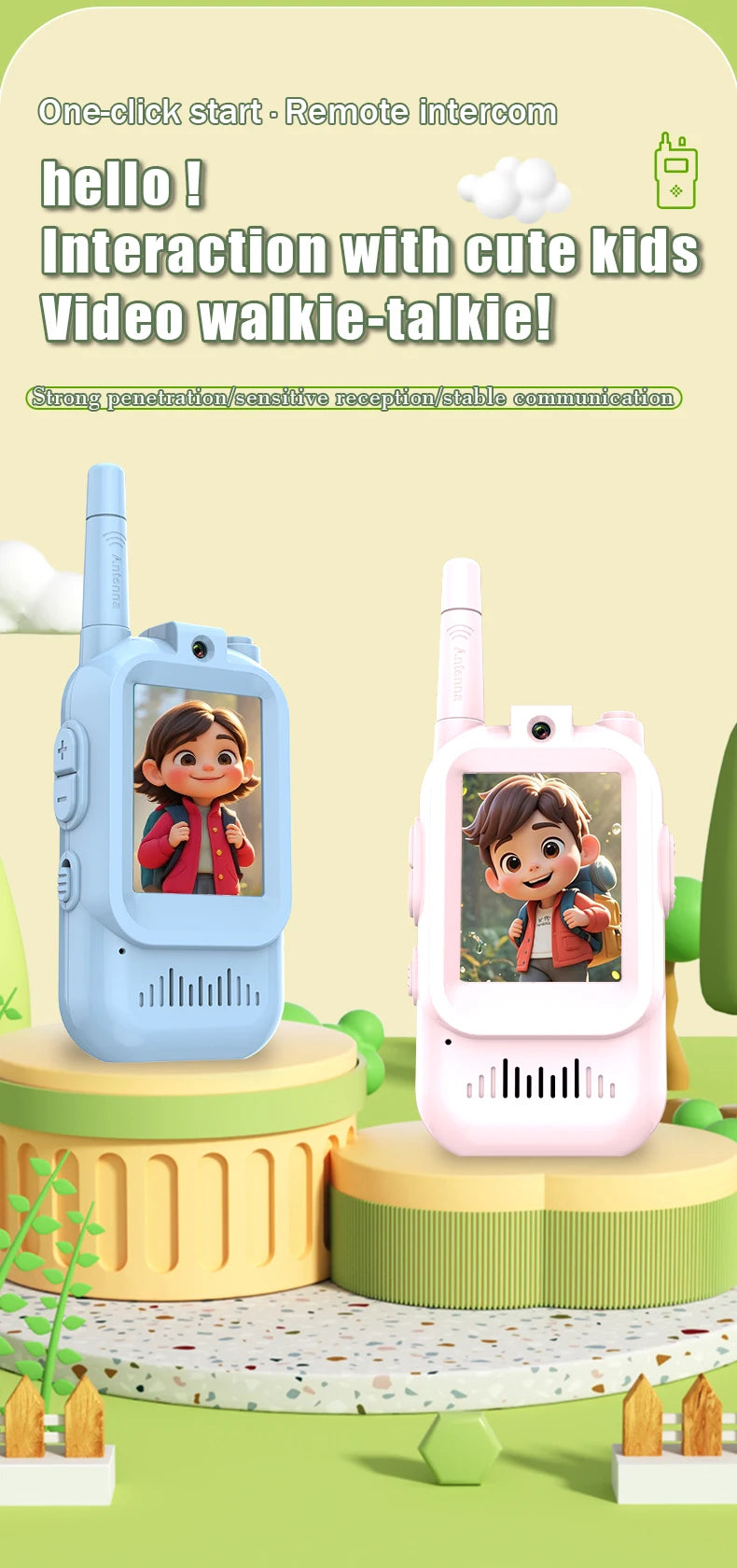 Children's Video Walkie Talkies 2 Pack Rechargeable