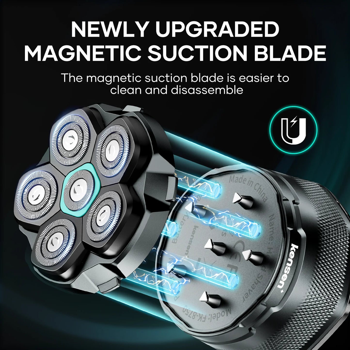 Electric Head Shavers for Bald Men 6D Magnetic Razor Beard Trimmer