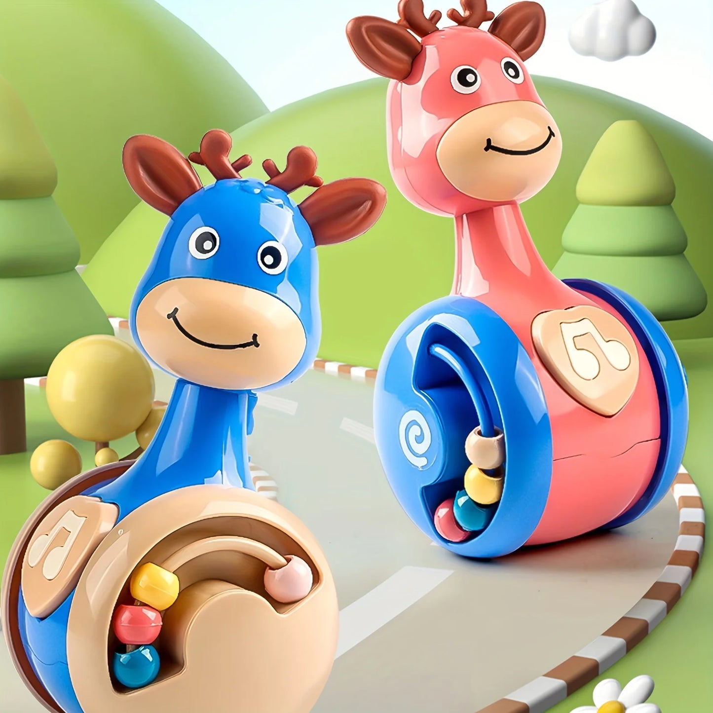 Fawn Sliding Tumbler Toy Rattle Baby Educational