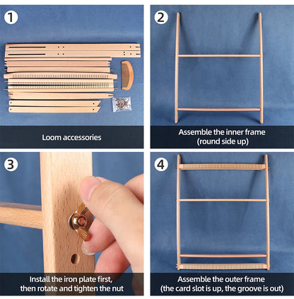 Wood DIY Weaving & Knitting Loom Machine, Wooden Frame