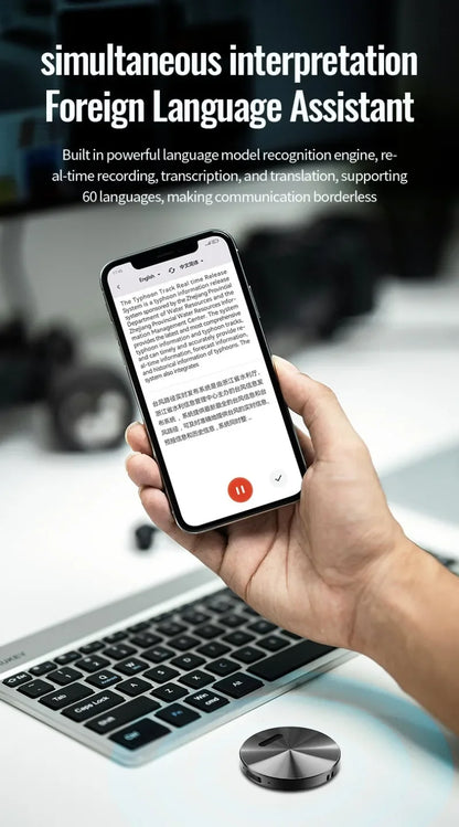8-128GB Magnetic AI Voice Recorder ChatGPT Intelligent Translation