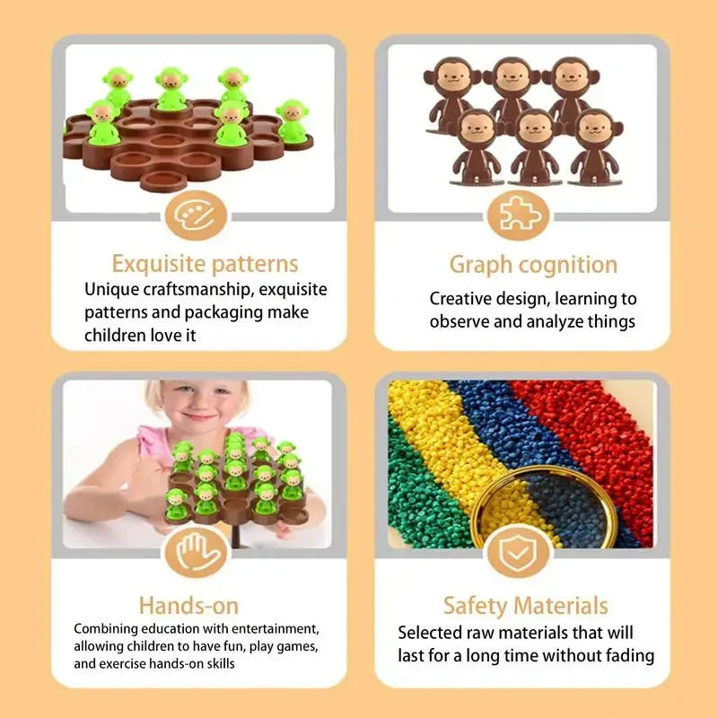 Creative Balancing Tree Toy Digital Monkey Balance Scale