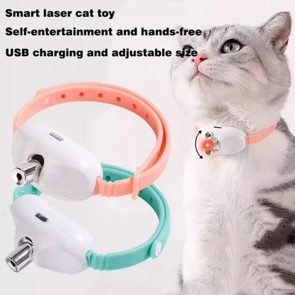 New Smart LED Laser Pet Collar Hands Free Automatic Laser
