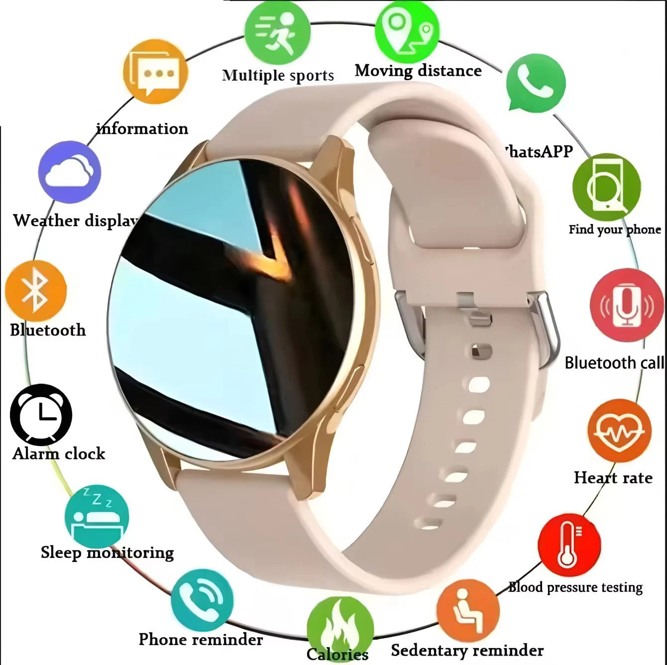 Women Bluetooth Call Smart Watch HeartRate Blood Pressure