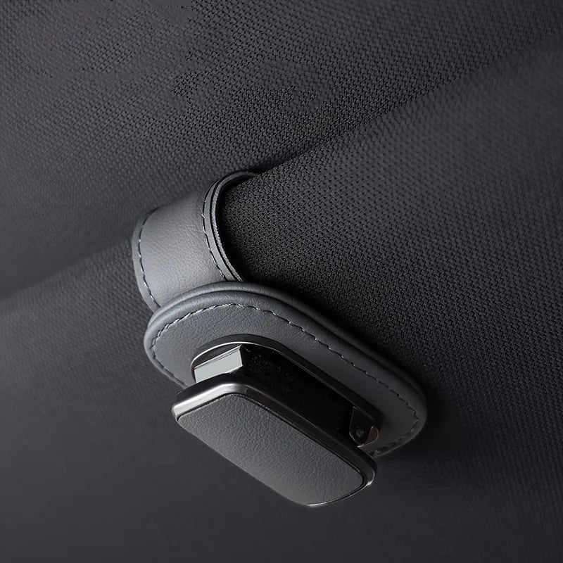 PU Leather Car Sun Visor Eyewear Holder