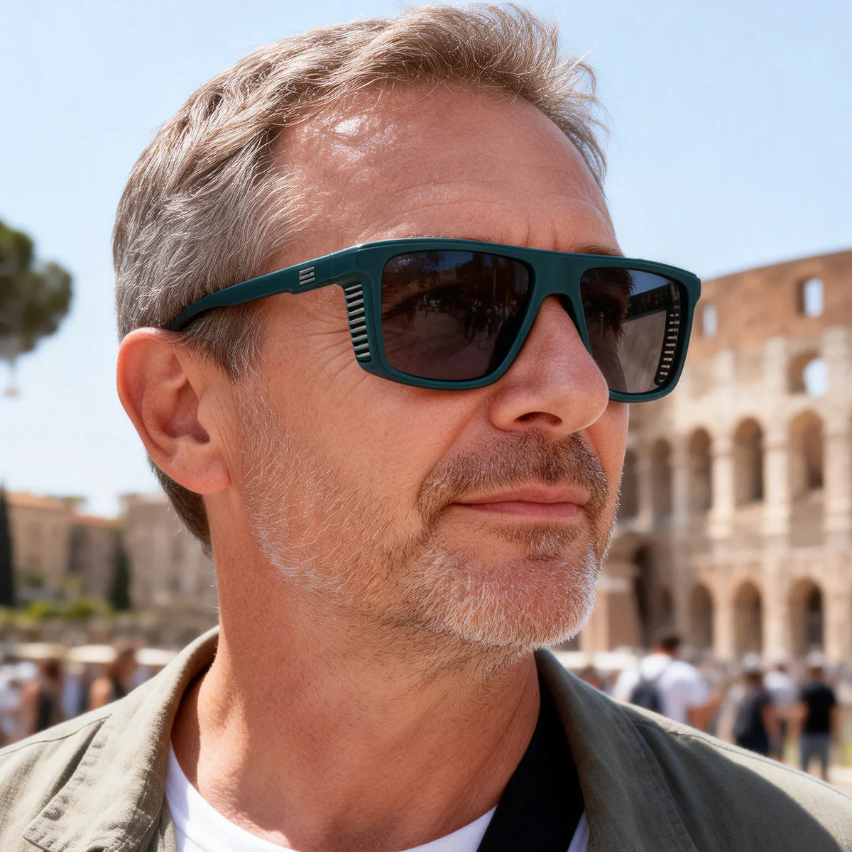 Vintage Polarized Sunglasses Men Fashion Square Eyewear