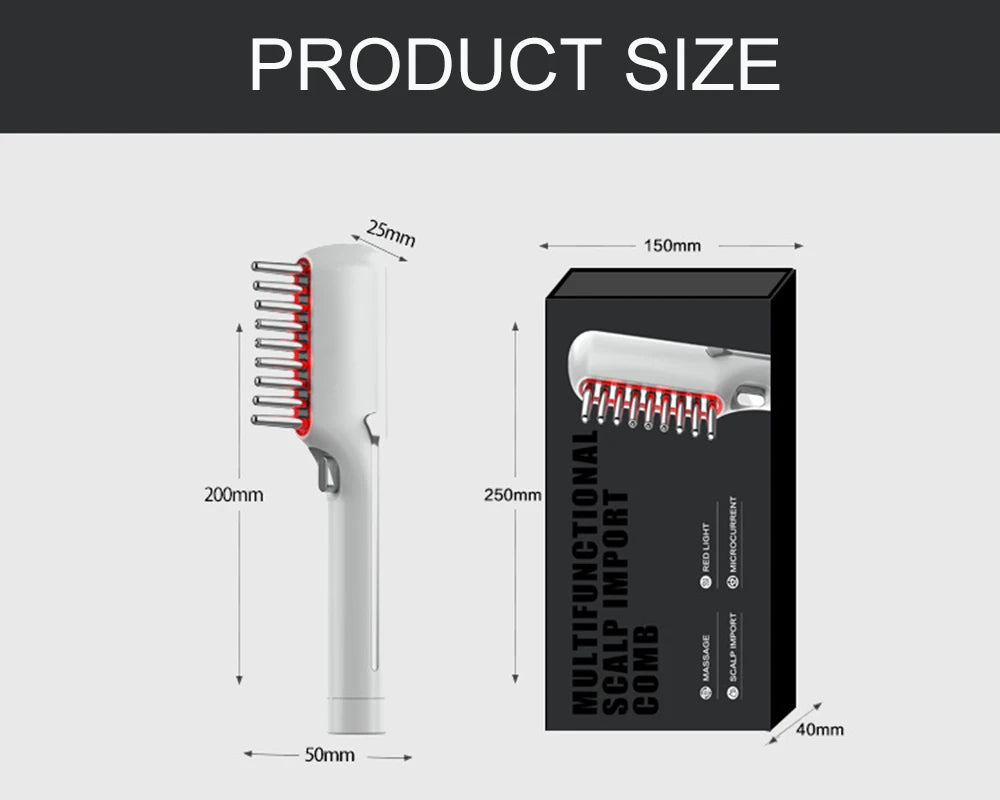 Electric Massage Comb LED Red Light Therapy Hair Growth