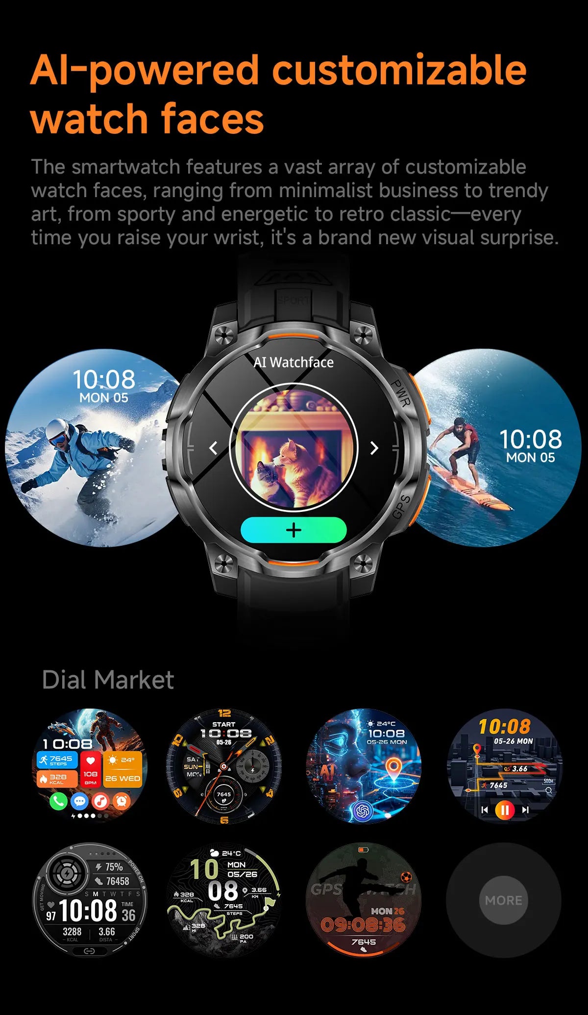 New GPS Map Smart Navigation Watch 1200mAh Battery