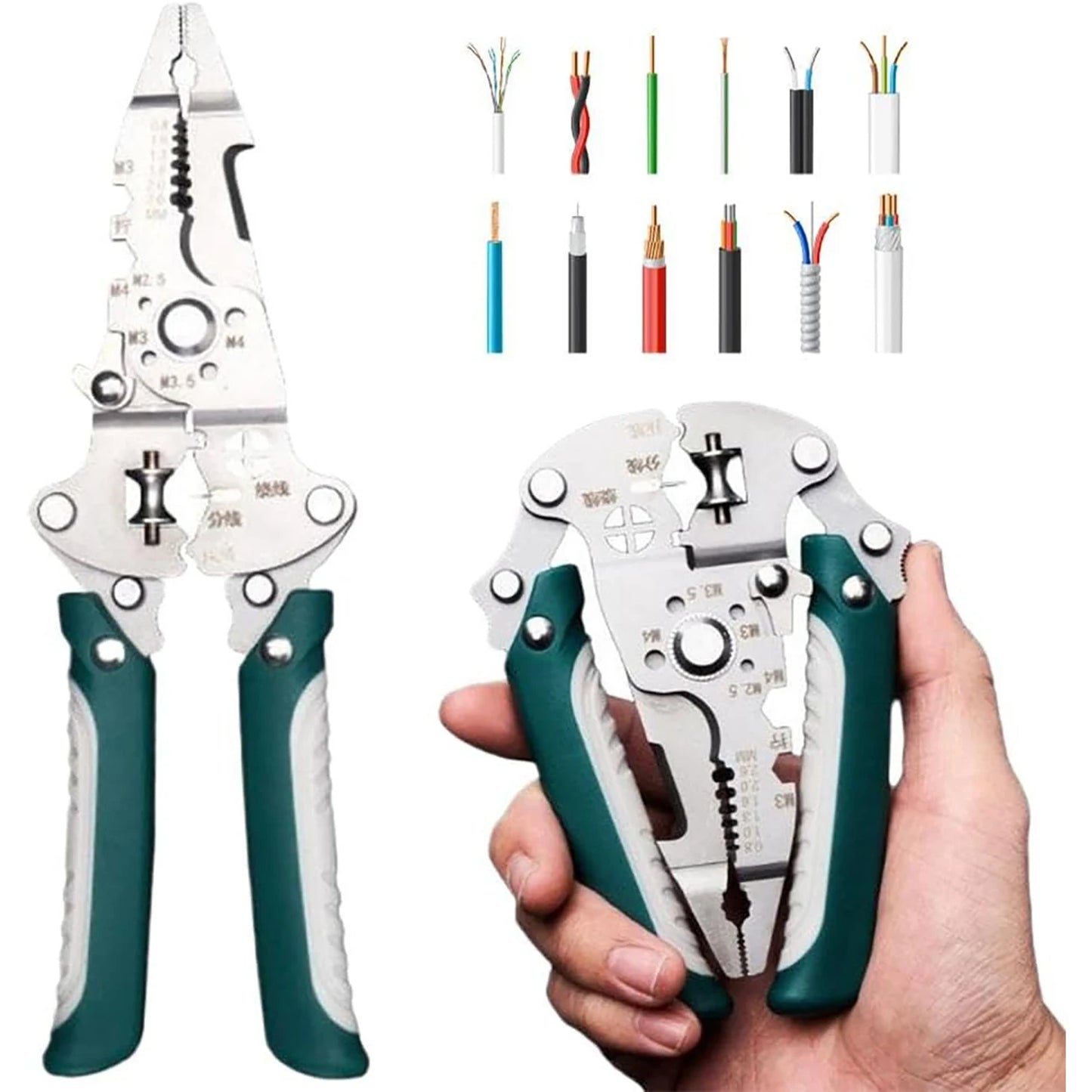 Foldable 18-in-1 Wire Stripping Pliers Crimping Tool