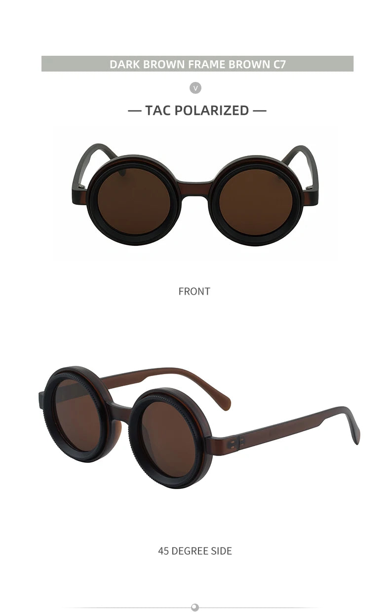 Polarized Small Frame Round Steampunk ND9 Adjustable